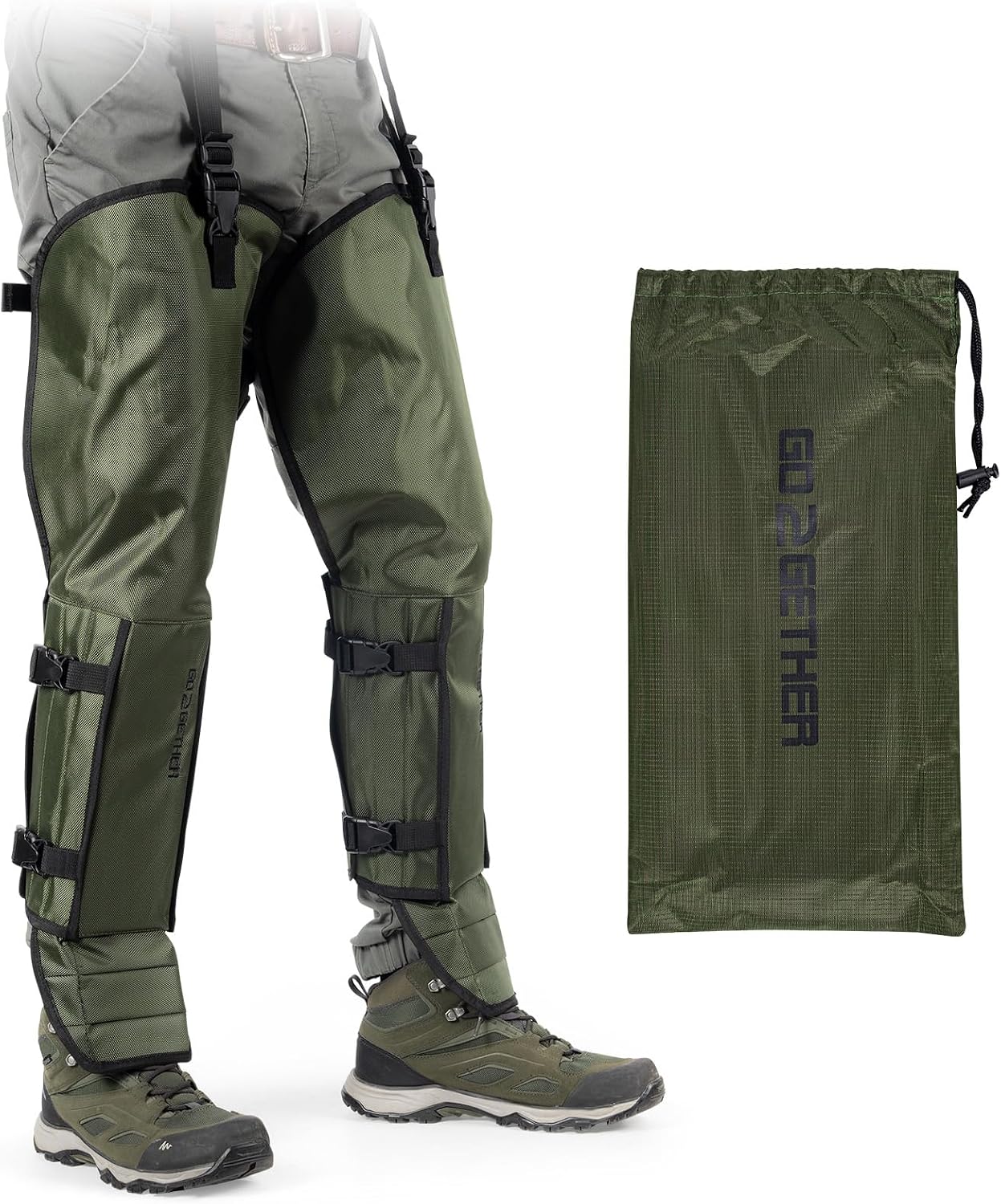 G2 GO2GETHER Snake Gaiter, Durable Snake Guard Gaiters for Hunting, Waterproof Snake Legging Chap for Men and Women,Snake Bite Protection Gaiter for Whole Leg with Adjustable Size
