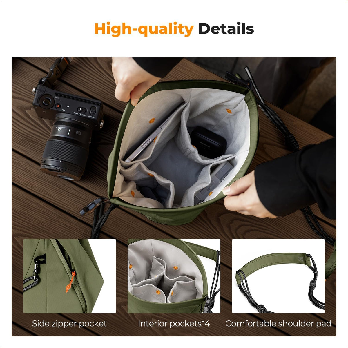 K&F CONCEPT Camera Sling Bag Small Camera Compact Case
