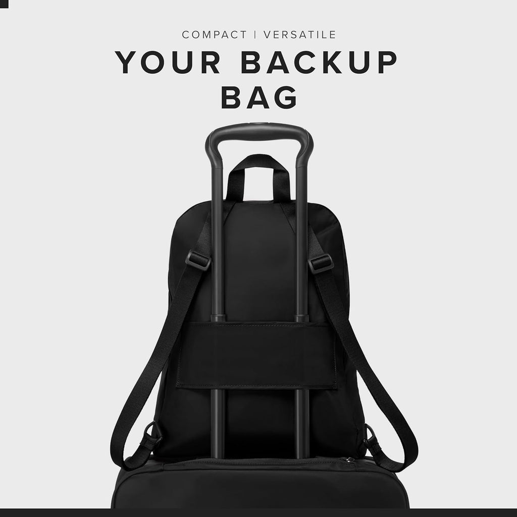 TUMI Just In Case Foldable Backpack, Lightweight, Black/Gold Hardware