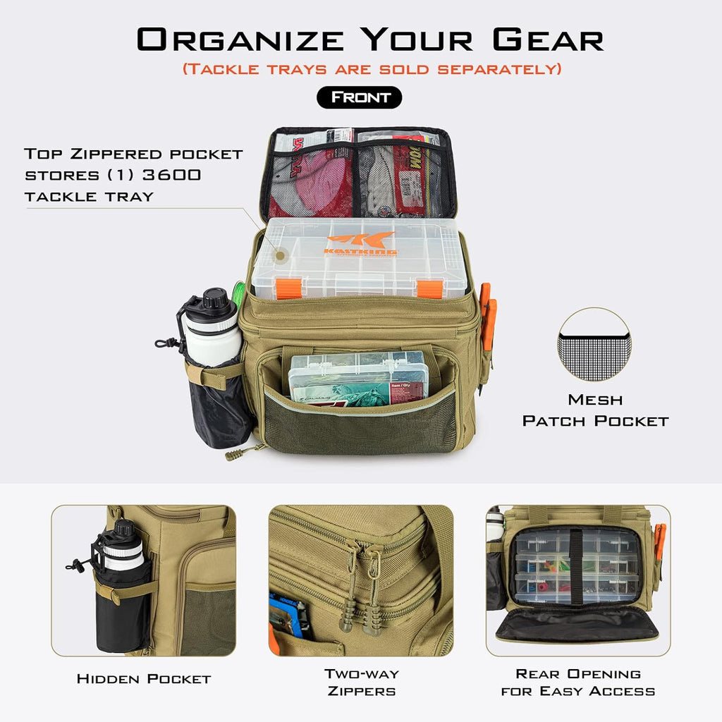 KastKing KarryAll Fishing Tackle Bag, Saltwater & Freshwater Gear Storage