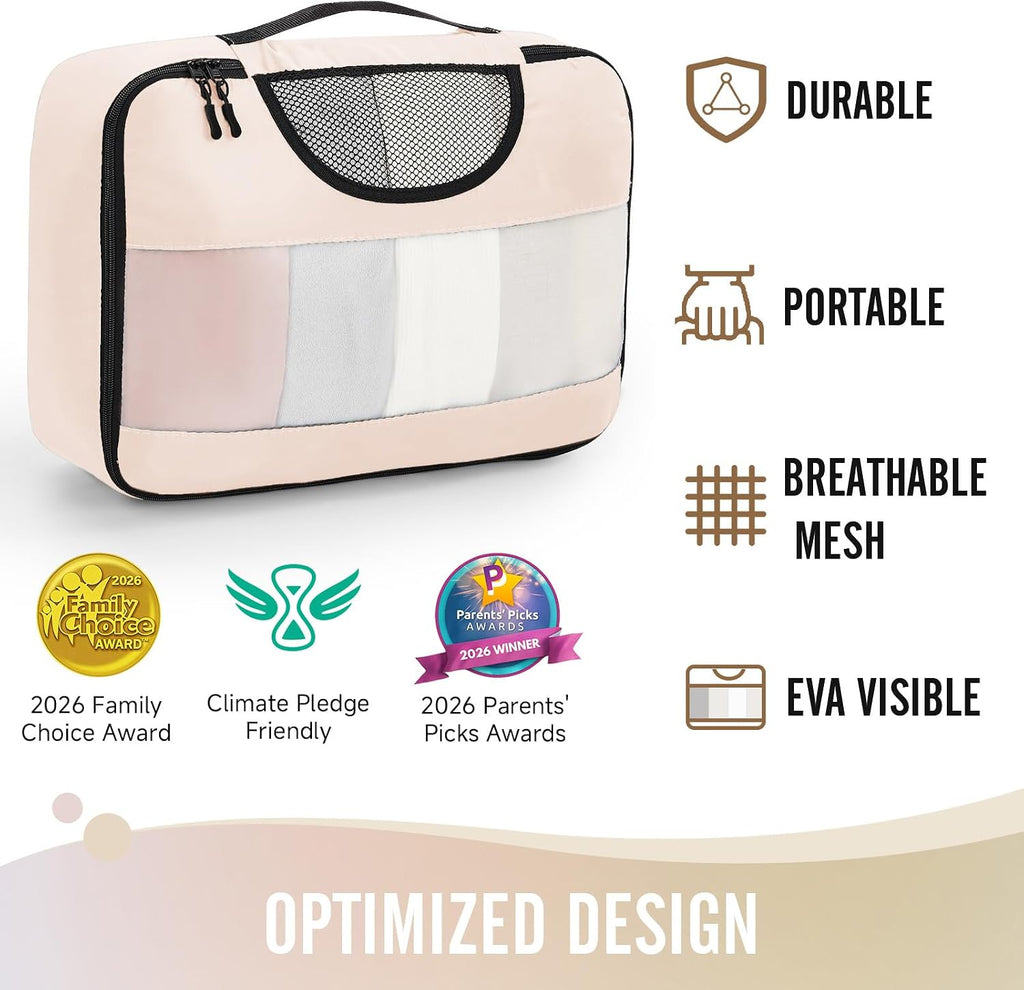 Veken 8 Set Packing Cubes for Travel Essentials, Suitcase Organizer Bags in 4 Sizes, Carry-On Luggage Accessories with Laundry Bag, Airplane Must Have, Gifts for Women Men
