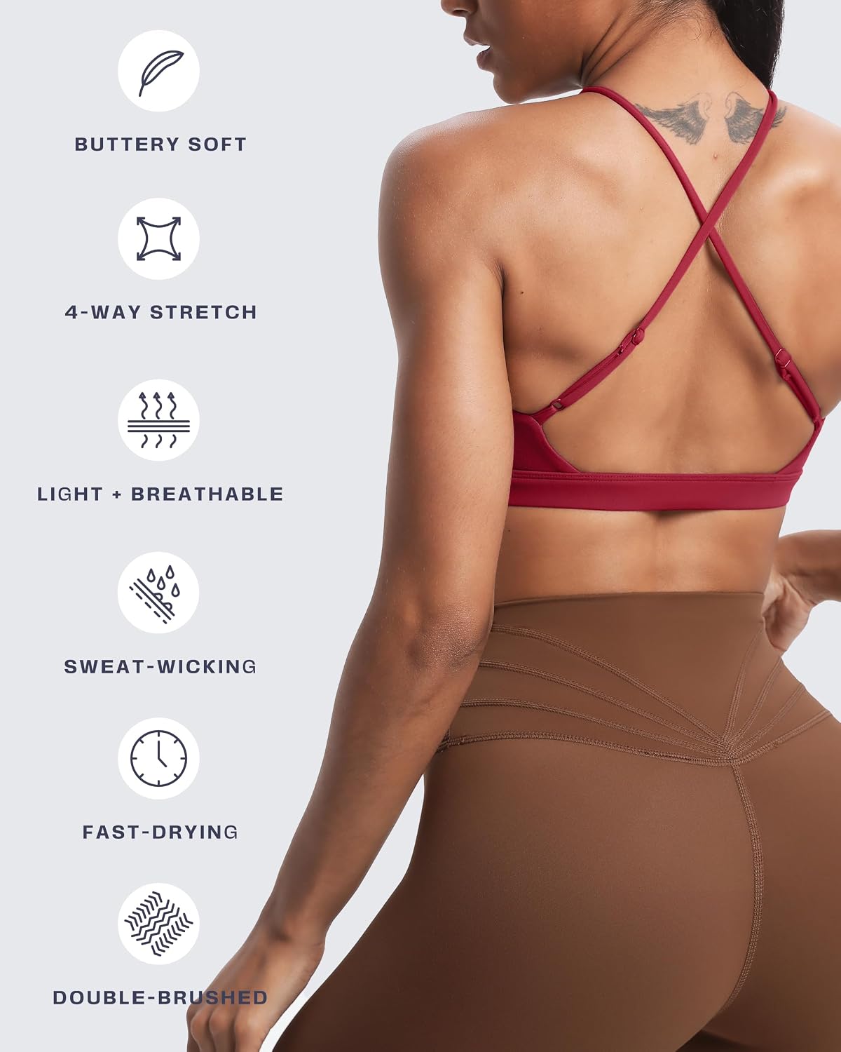 Aoxjox Women's Jamie Deep V Sports Bra