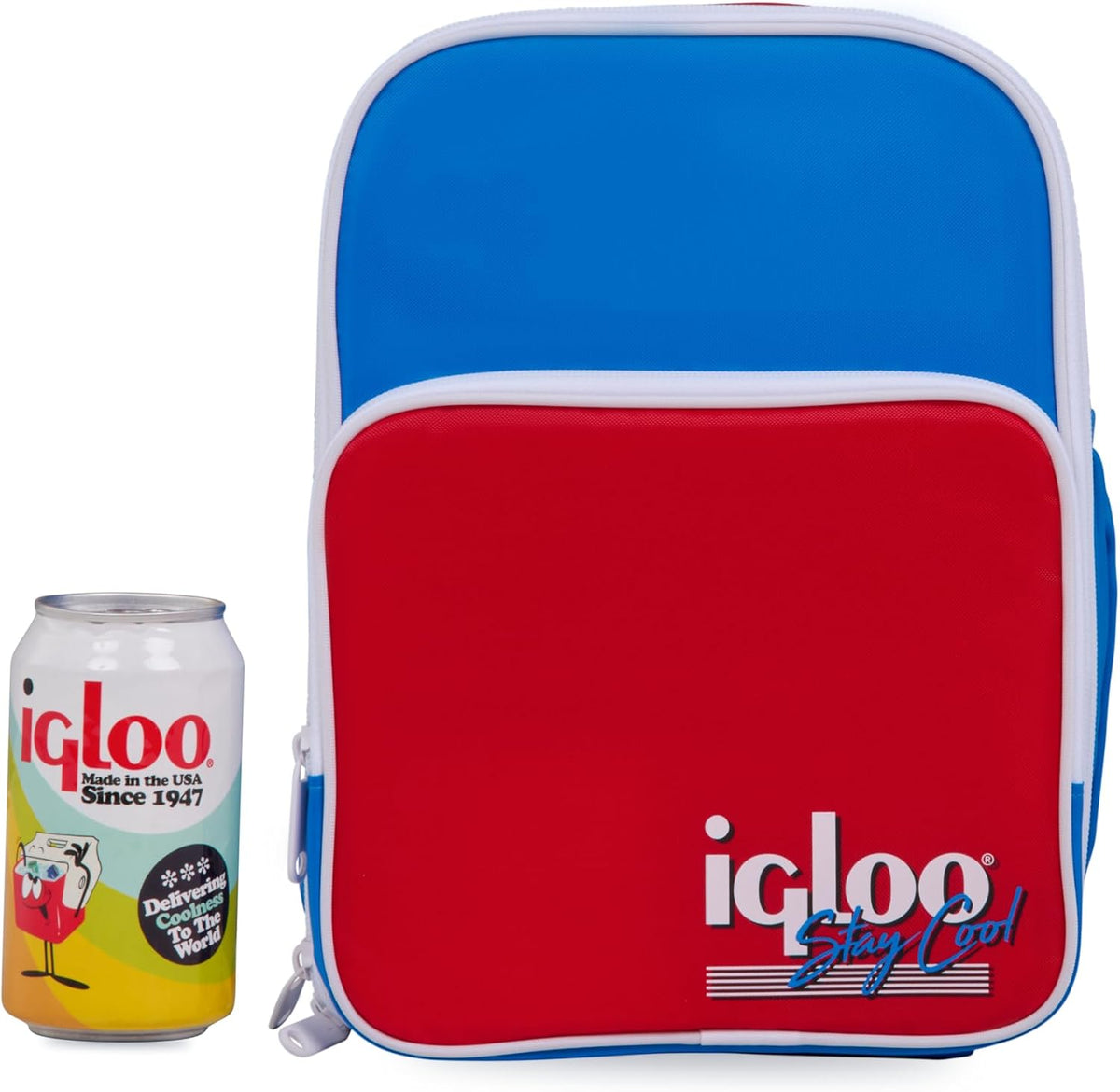 Igloo Retro 12-Can Mini Convertible Backpack Cooler, Red, White & Blue