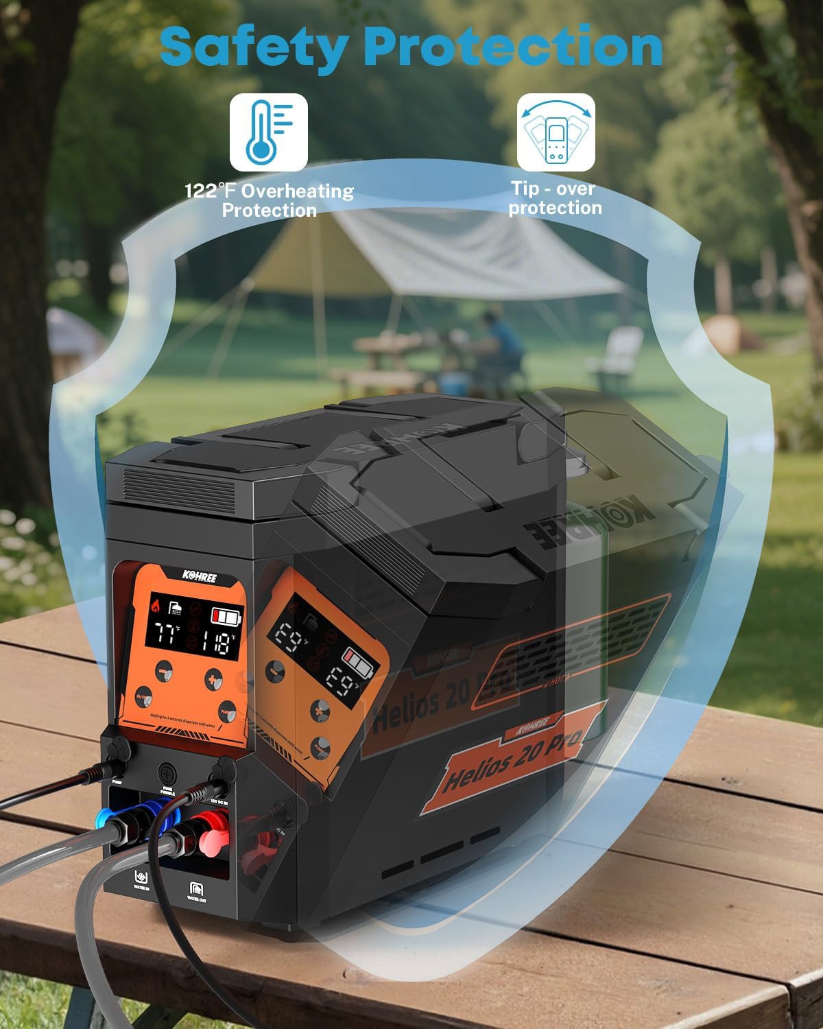 Kohree Helios 20 Pro, Portable Water Heater for Outdoor Camping