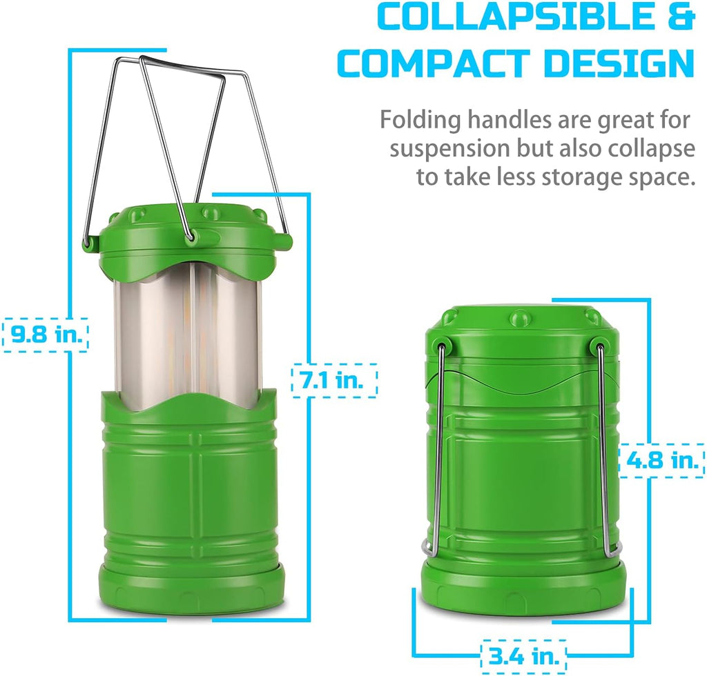 Lichamp 4 Pack LED Camping Lanterns Flame Lights, Green