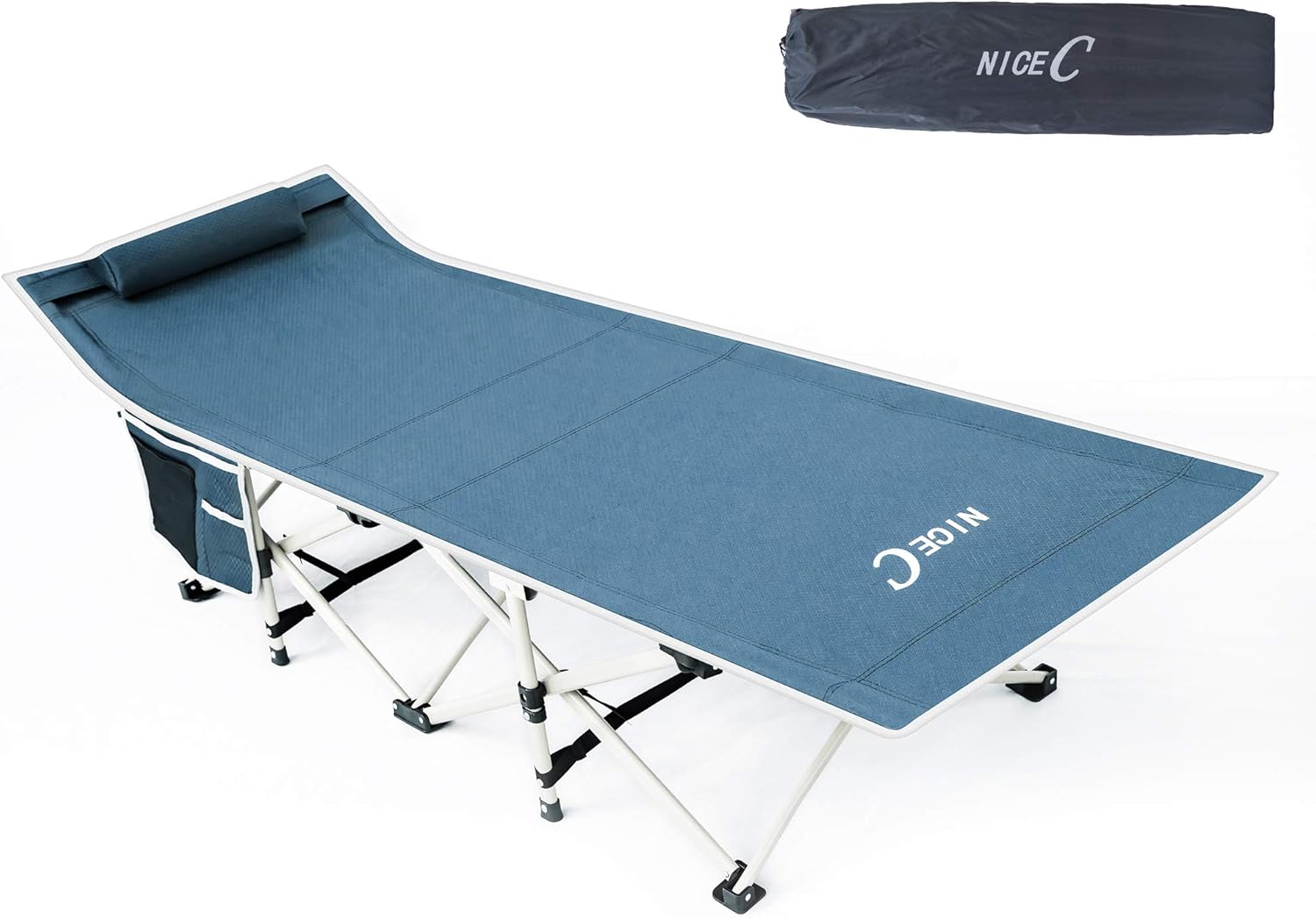 Nice C Camping Cot for Adults, Folding Camping Cot (2 Pack, Grey)