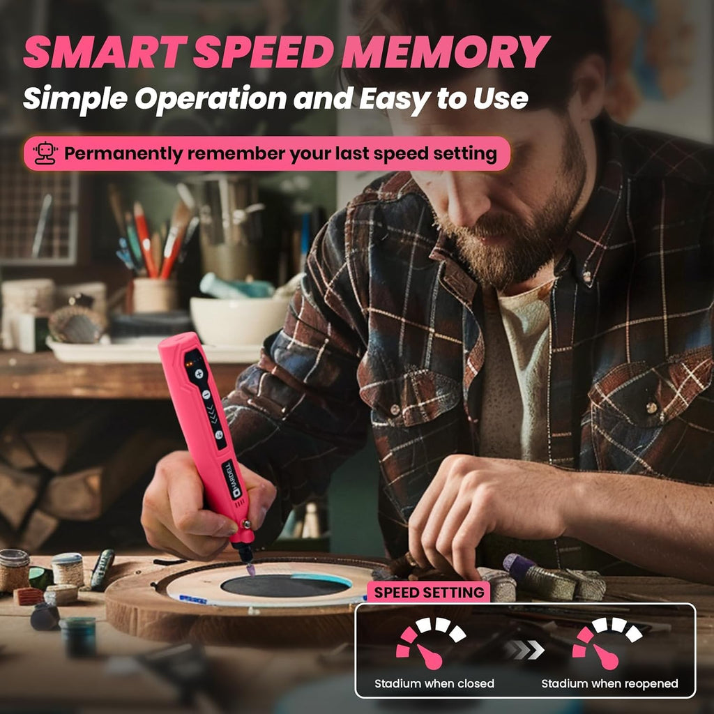 HARDELL Mini Cordless Rotary Tool, 5-Speed 69pcs Kit for Engrave/Sand/Drill