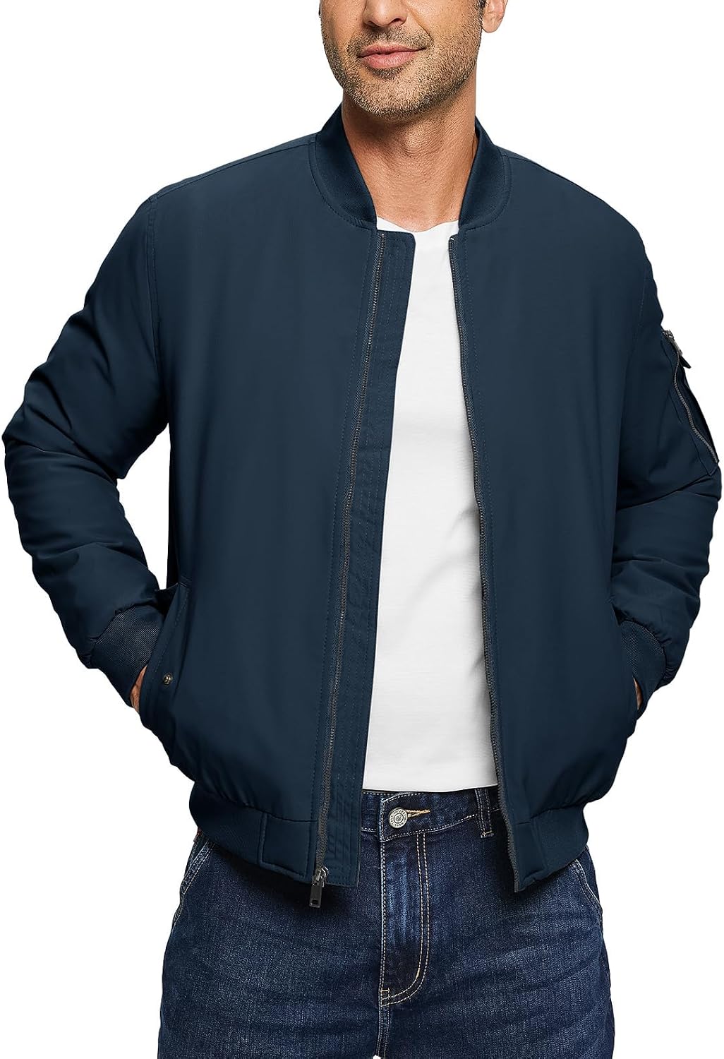 TBMPOY Men's Winter Bomber Jacket Fall Casual Windbreaker Softshell Jackets