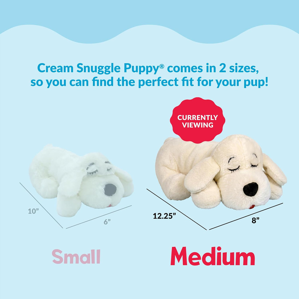 Snuggle Puppy Heartbeat Toy, Calming Comfort, Medium Breeds - Cream