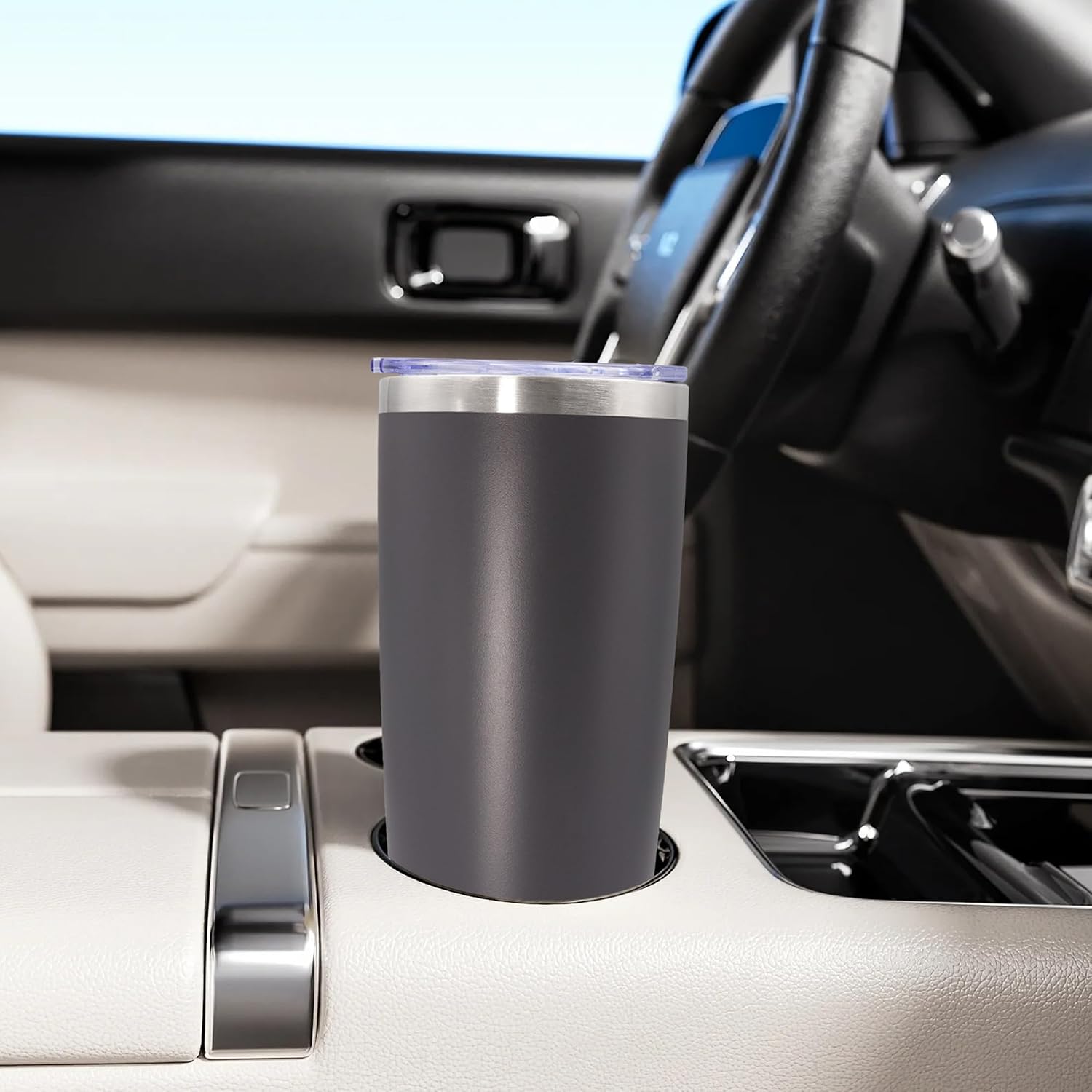 20oz Tumbler Stainless Steel Tumbler Coffee Tumbler with Lid Grey, 8P