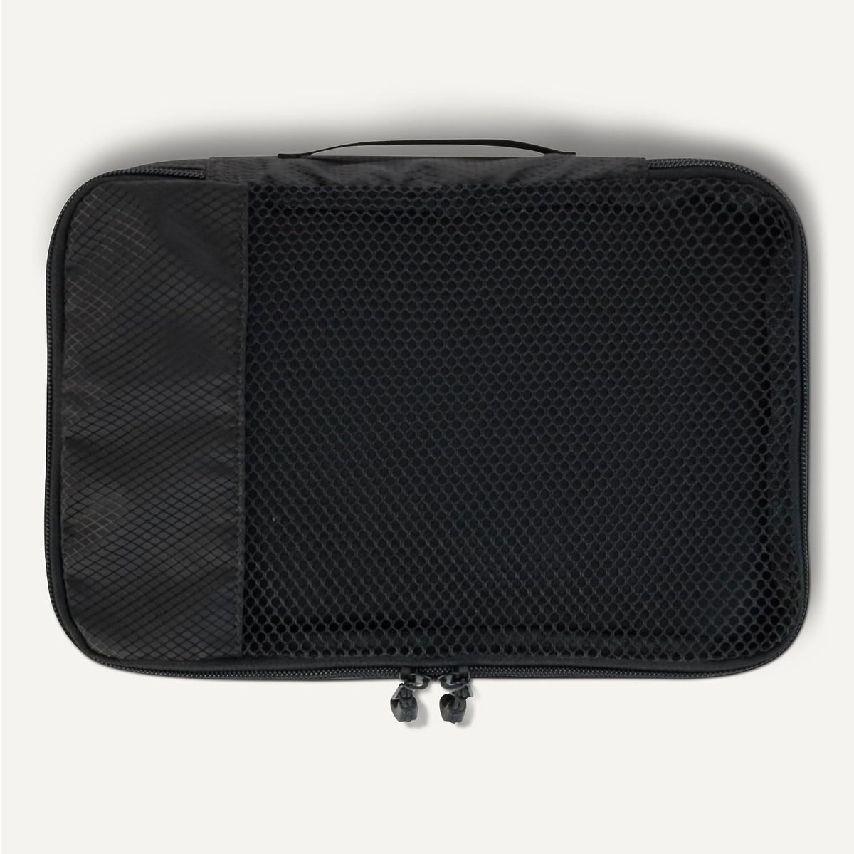 Amazon Essentials 4-Piece Space-Saving Packing Cubes Travel Accessories Set, Luggage Organizer with Double Zipper, Mesh Top, Small, Black (Previously Amazon Basics)