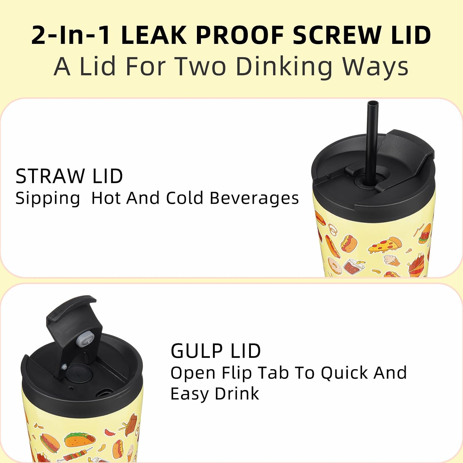 BJPKPK 30 oz Coffee Tumbler with Straw, Insulated Stainless Steel Cup