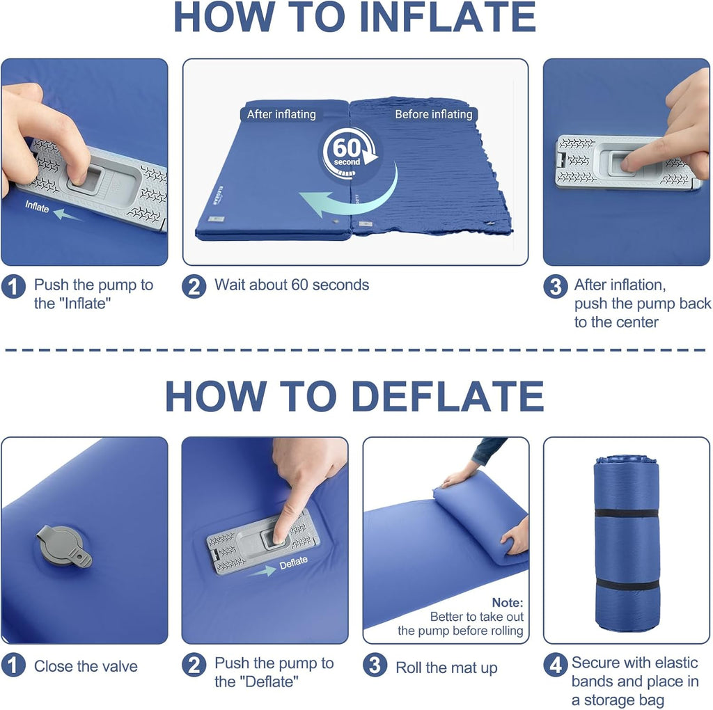 Elegear Self Inflating Sleeping Pad with Electric Pump 3.15" Memory Foam