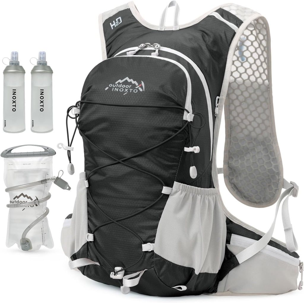 IX INOXTO Hydration Backpack, 18L Lightweight Hiking Backpack with 2L Water Bladder Daypack Women Men, Water Backpack Insulated Hydration Pack for Hiking, Running, Festival, Cycling