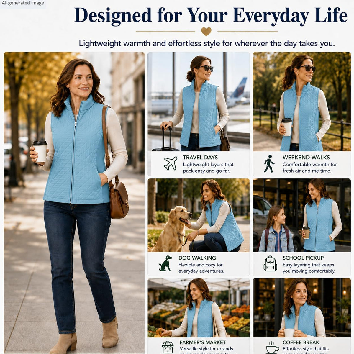 Bienzoe Womens Lightweight Quilted Vest: Warm Daily Layer