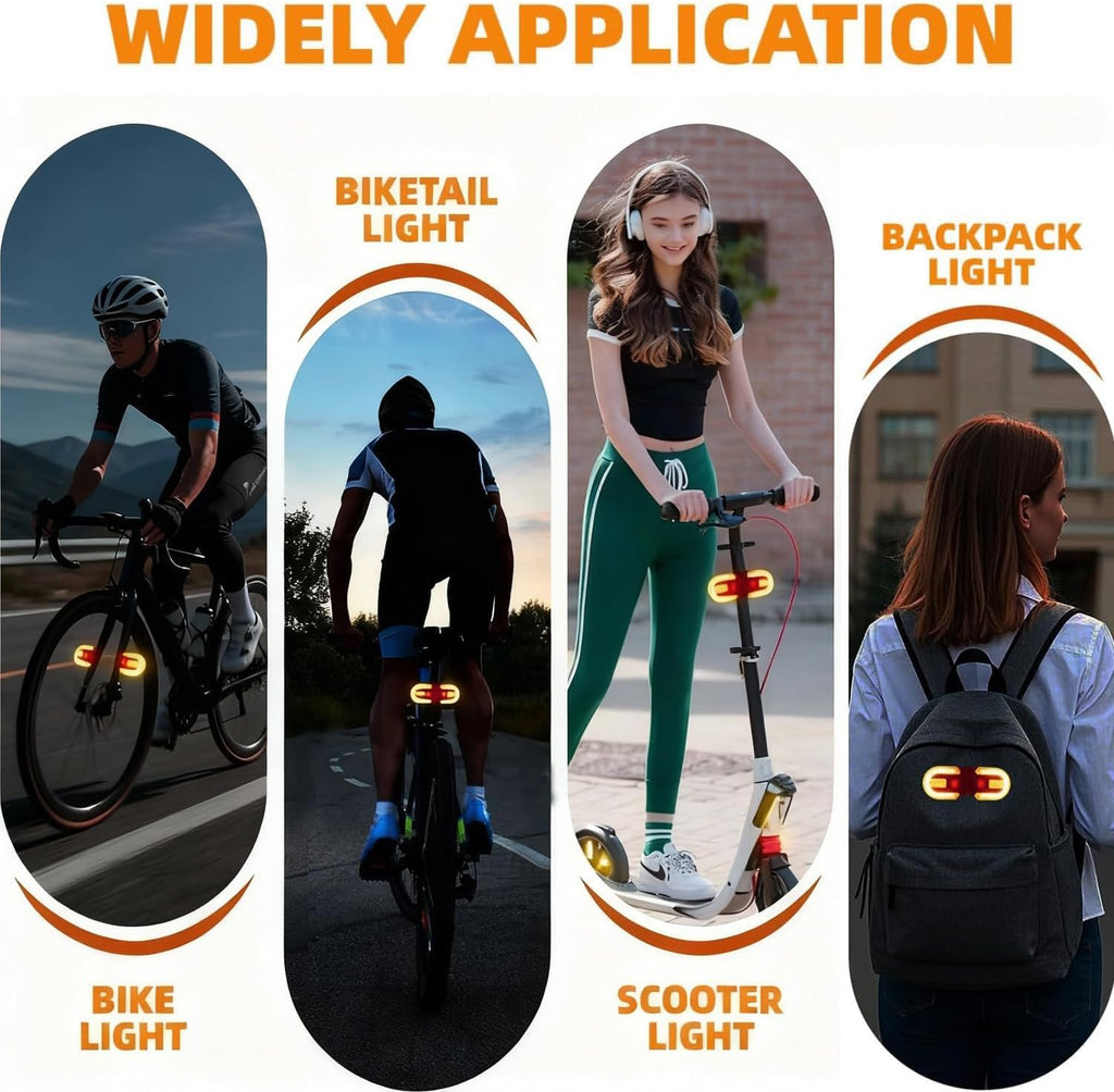 Bike Tail Lights with Turn Signals, Wireless Remote Control USB Charging Bike Rear Light, Waterproof Split/Integrated Bicycle Lights, 5 Modes Safety Warning Turn Signals Light for Night Riding