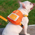 Dog Backpack with Leash, Built-in Poop Bag Dispenser, Adjustable Pet Backpack Harness, Suitable for Small and Medium Dogs, Puppies for Travel, Hiking and Daily Walking. (Orange(Fit:15-30lb))