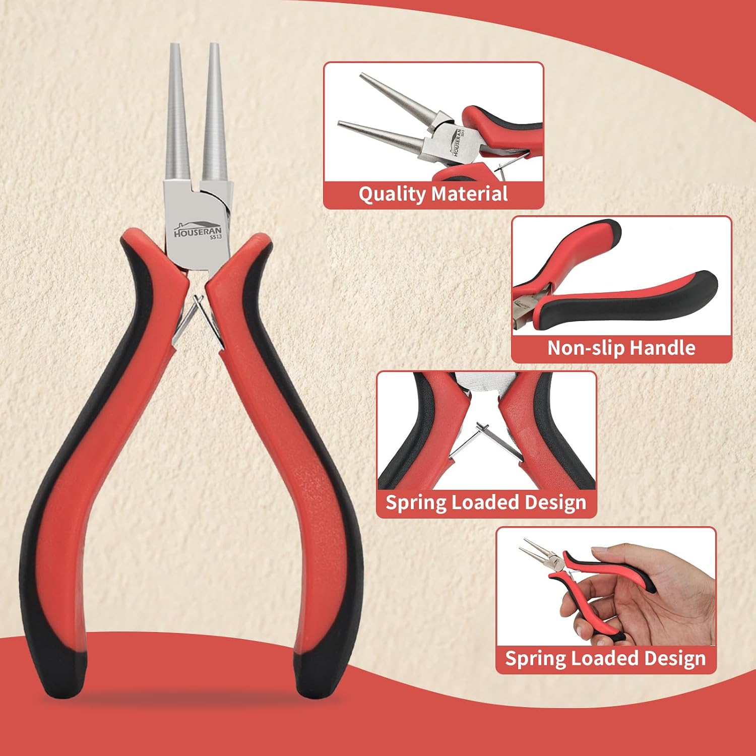 5-Piece Round Nose Pliers Set for Jewelry Making and Wire Wrapping