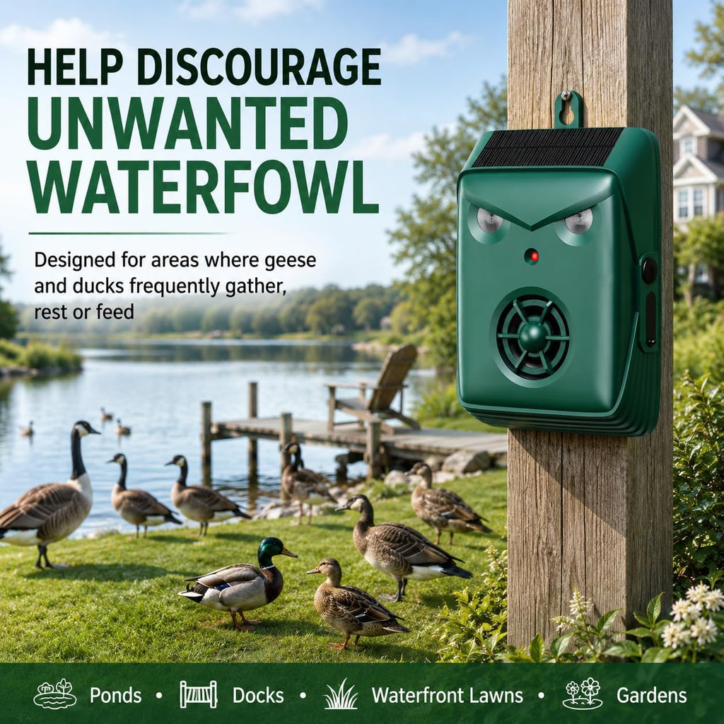 Solar Ultrasonic Bird Repellent Devices Outdoor Geese&Duck Deterrent