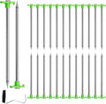Yesland 24 Pack Heavy Duty Tent Stake with Pull Hook, 10 Inch Non-Rust Metal Tent Pegs Ground Yard Tent Spikes, Galvanized Iron, Green, for Patio, Garden, Canopies, Grassland, Outdoor, Hiking, Camping