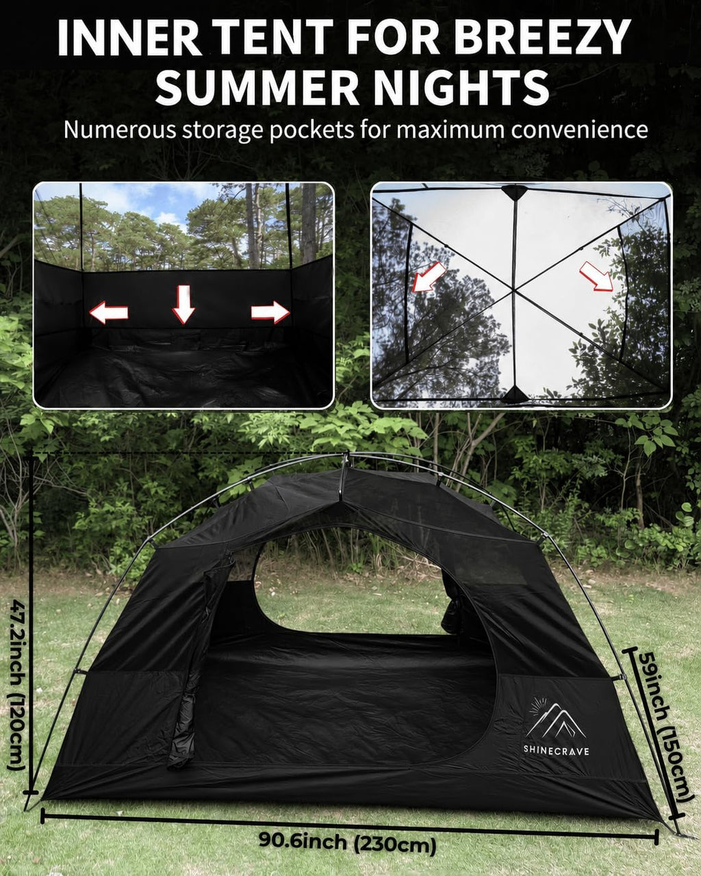 Camping Tent 2 Person, Backpacking Tent, 20D Nylon/Taffeta PU3000mm
