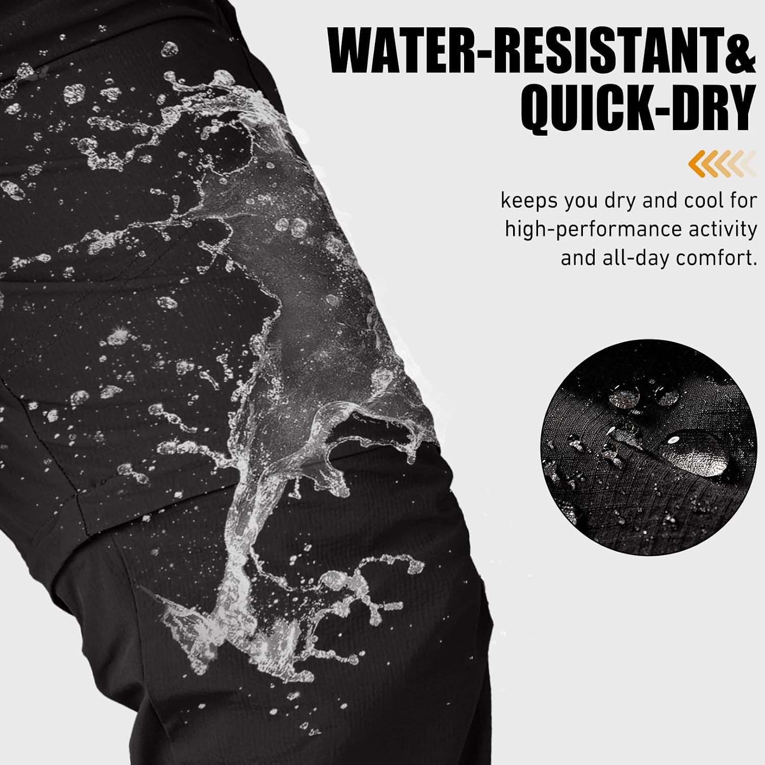 mixtiq Mens Hiking Convertible Pants Water-Resistant Quick Dry Pants
