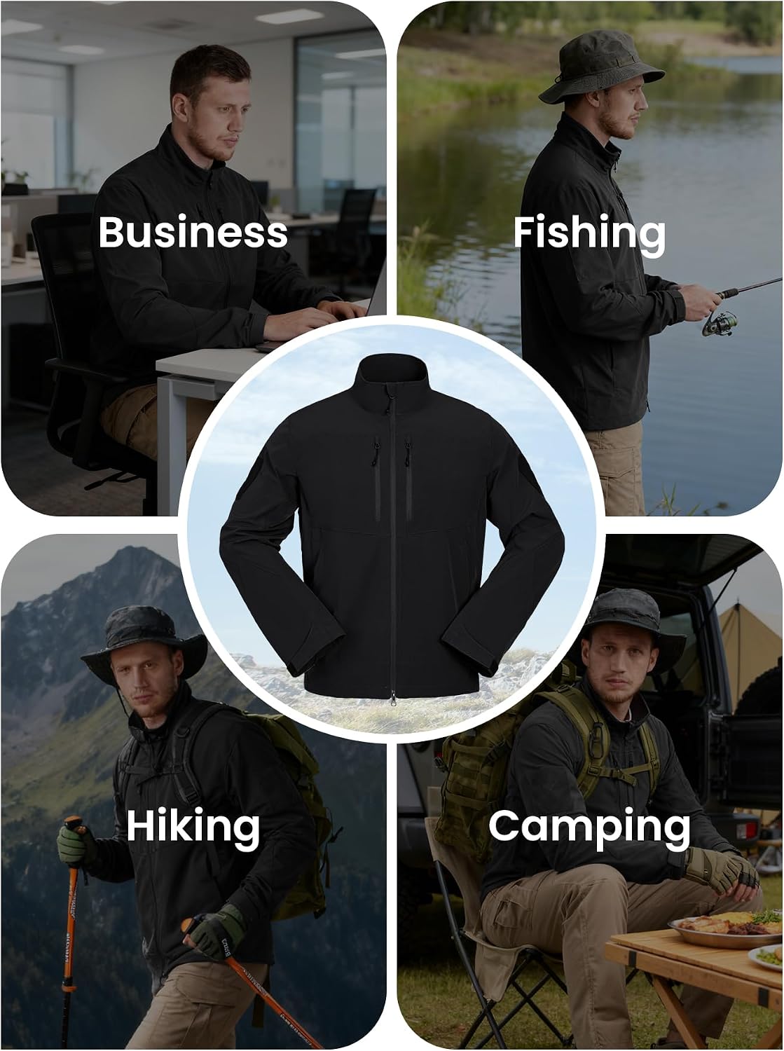 Men's Lightweight Tactical Jacket 4-Way Stretch,Waterproof