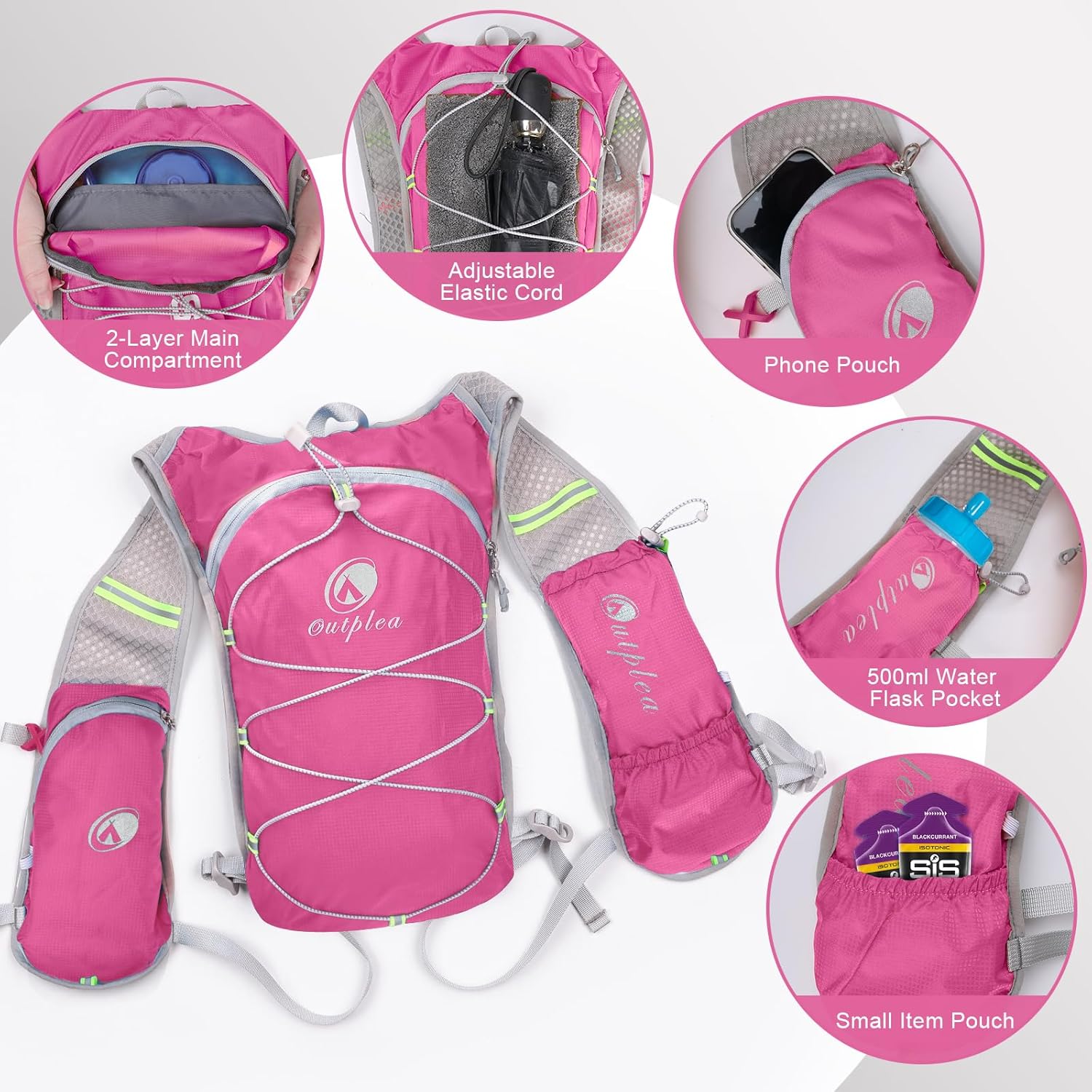 Ouplea Small Running Hydration Backpack Hydro Vest with 2L Water Bladder