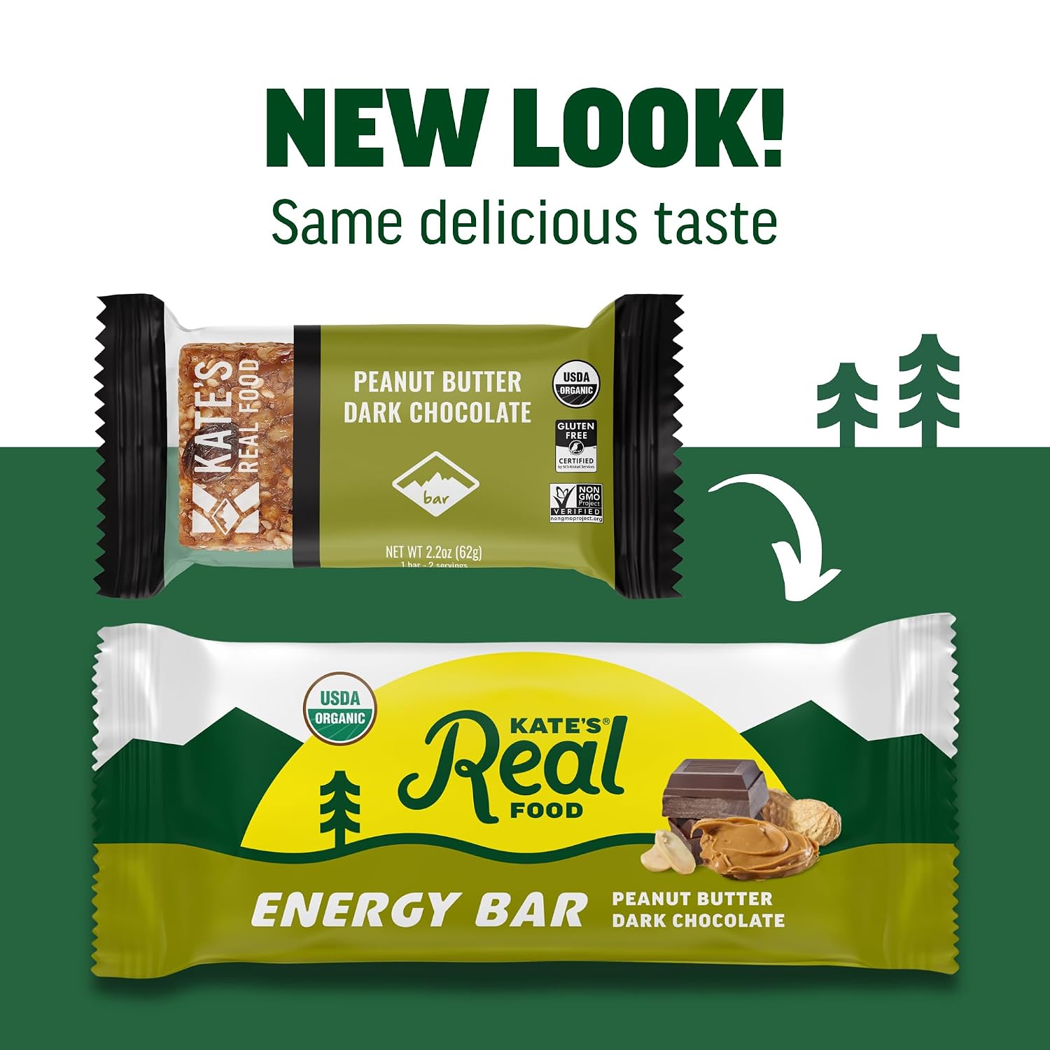 Kate's Real Food Organic Energy Bars Peanut Butter Dark Choc (Pack of 12)