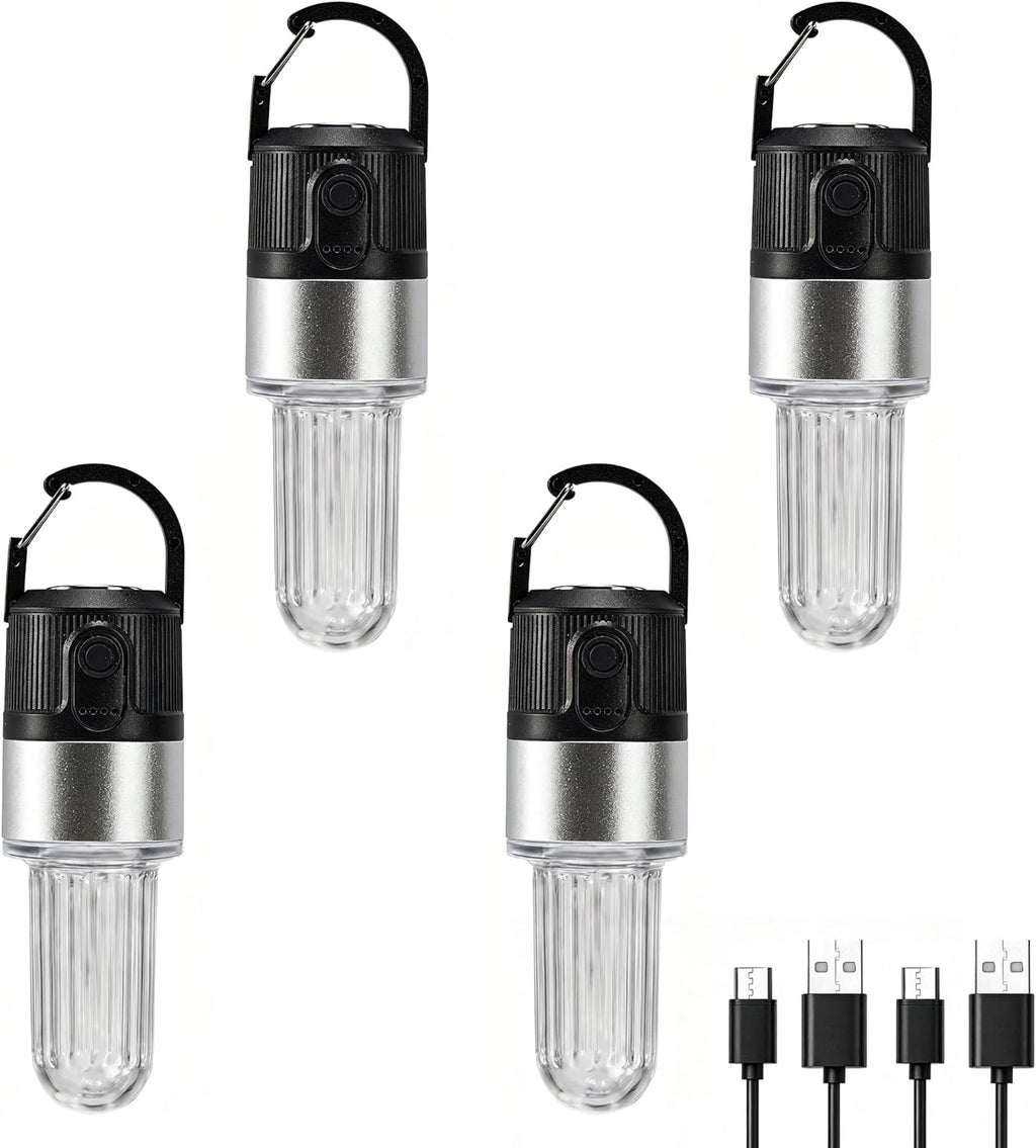 Livinlarge Led Camping Lantern USB Rechargeable with Hook,4 Lighting Modes,