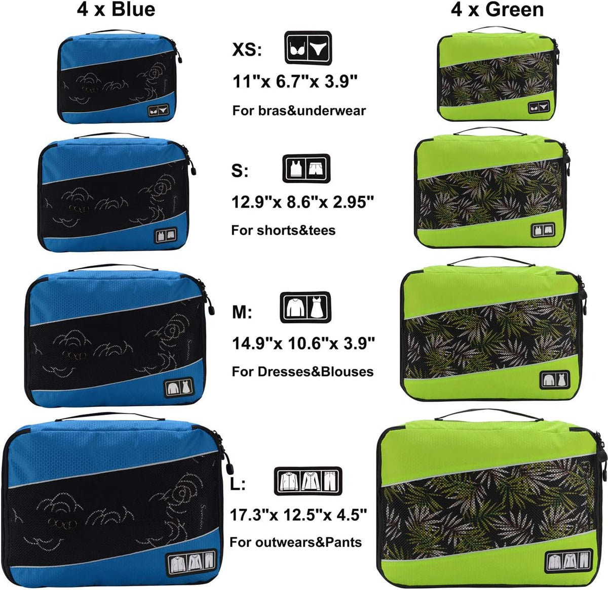 Packing Cubes large Luggage Organizers Bags For Travel Organizing Clothes