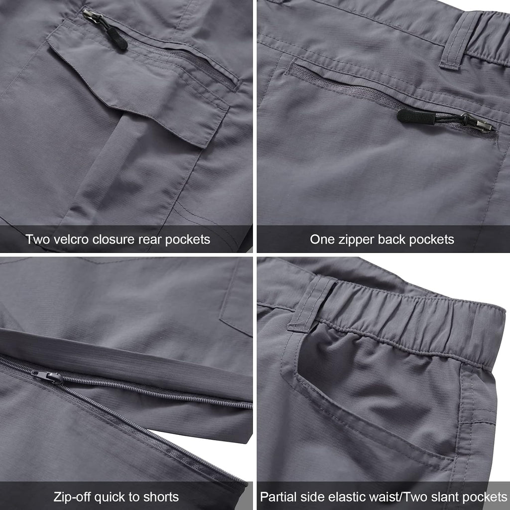linlon Boy Scout Pants Hiking Mens Convertible Zip Off Safari Fishing