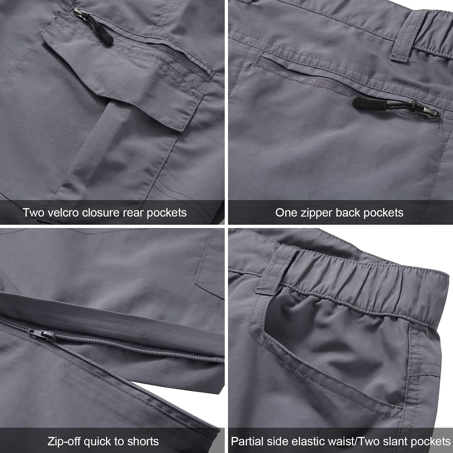 linlon Boy Scout Pants Hiking Mens Convertible Zip Off Safari Fishing