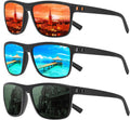 Square Polarized Sunglasses for Men and Women Lightweight Frame Sun Glasses with UV Protection