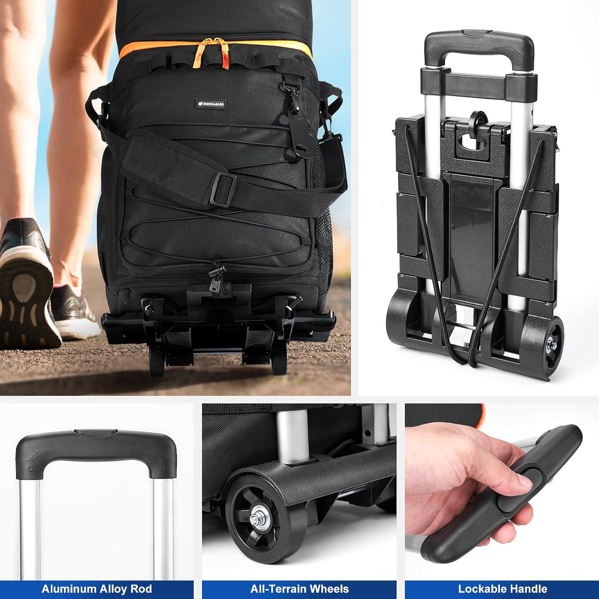 Odoland 72 Can Rolling Cooler, Leakproof Insulated Cooler Bag with Handle
