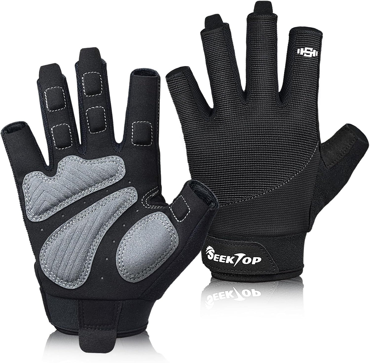 Seektop Padded Workout Gloves for Men & Women: Excellent Grip Gym Gloves