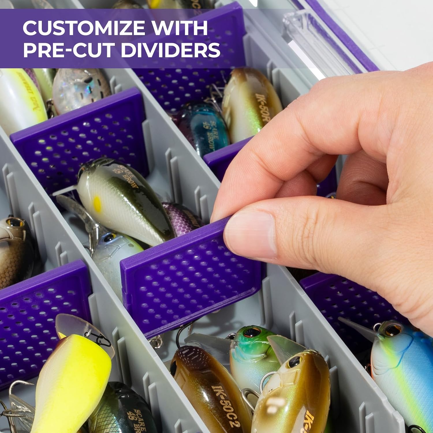 KastKing HyperSeal Waterproof Tackle Box, 3600 1 Pack, Purple