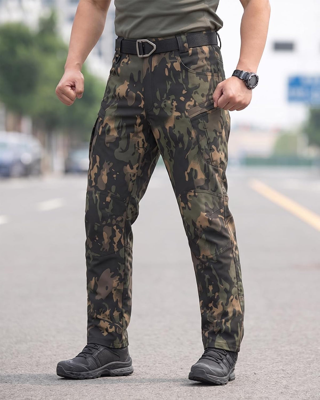 Men's Stretch Tactical Pants,Water Resistant Ripstop Cargo Pants,Lightweight Outdoor Work Hiking Pants with Pockets