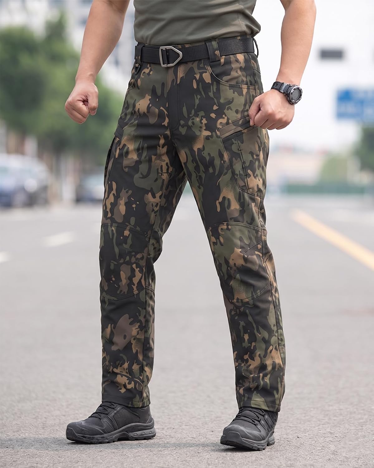 Men's Stretch Tactical Pants,Water Resistant Ripstop Cargo Pants,Lightweight Outdoor Work Hiking Pants with Pockets