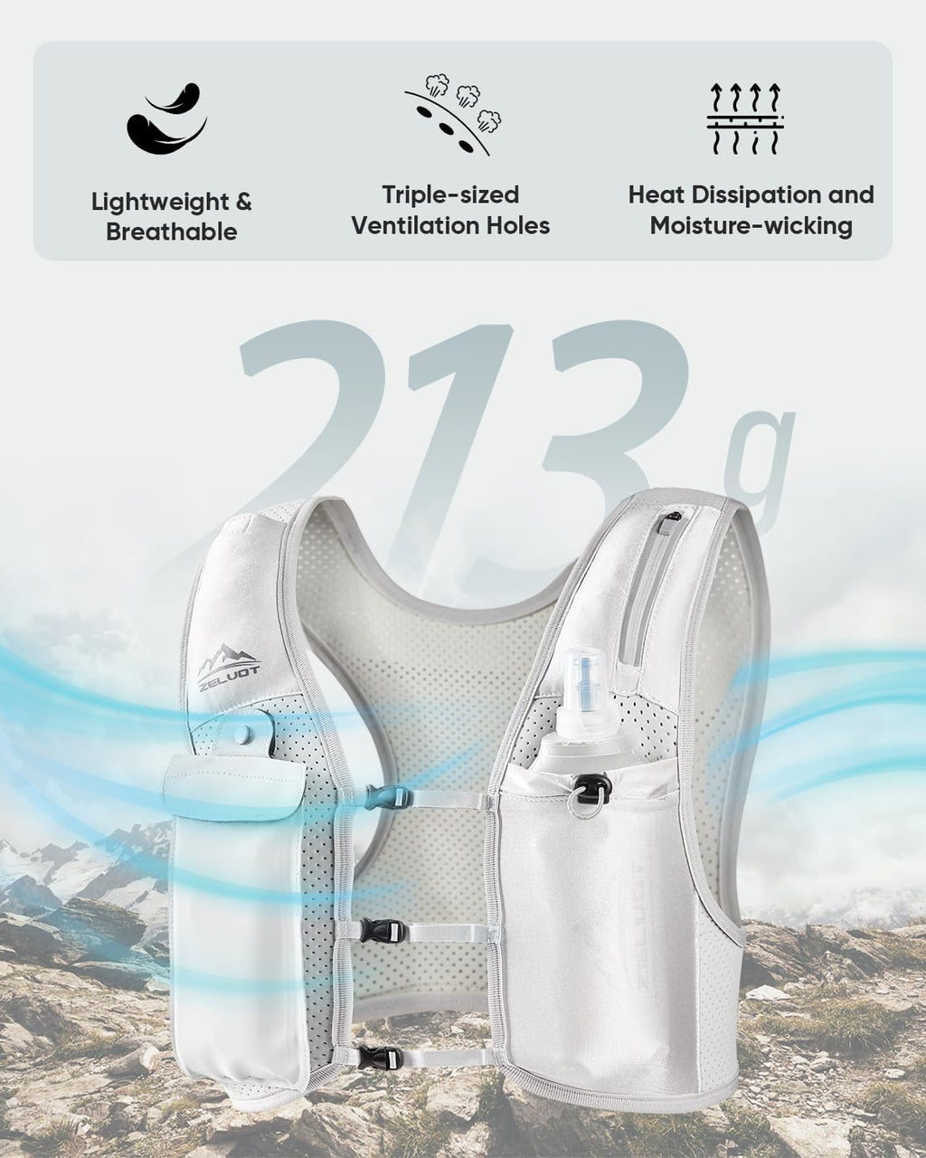 Zelvot Running Vest for Women Men, Touchscreen Phone Pocket