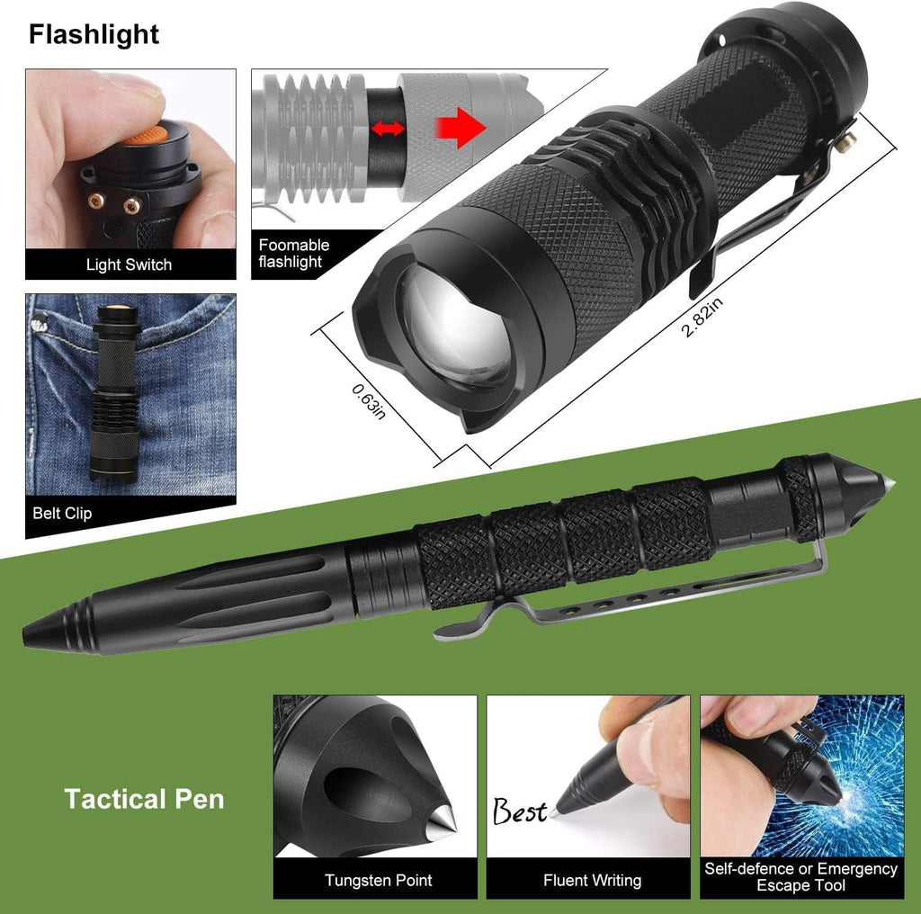 Survival Kit 17 in 1, Survival Gear and Supplies for Adult Teen Men, Survival Case, 2025 Xmas Holiday Surprise Gift for Fishing Hunting Camping Outdoor Adventure Gifts for Men Fathers Day