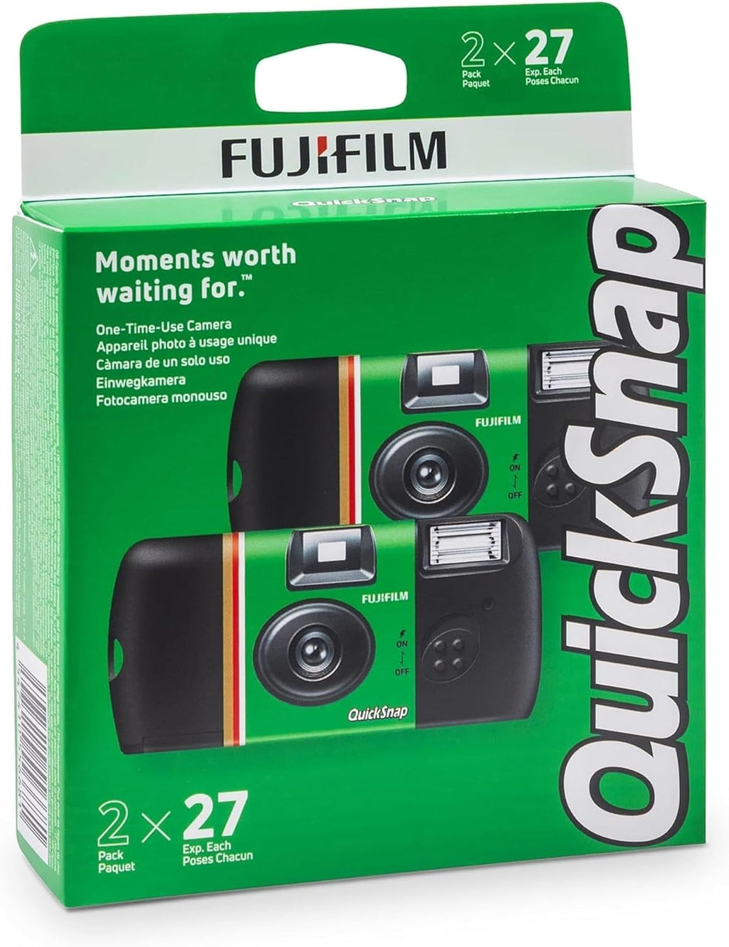 FUJIFILM QuickSnap Flash 400 Disposable Camera 8-Pack 27 Exposures Bundle