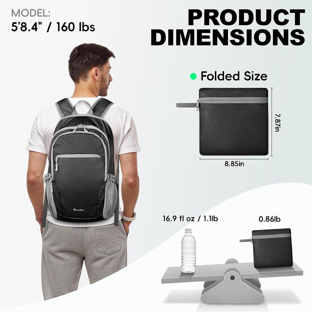 Seektop Travel Backpack, Foldable Expandable 20L-28L Daypack