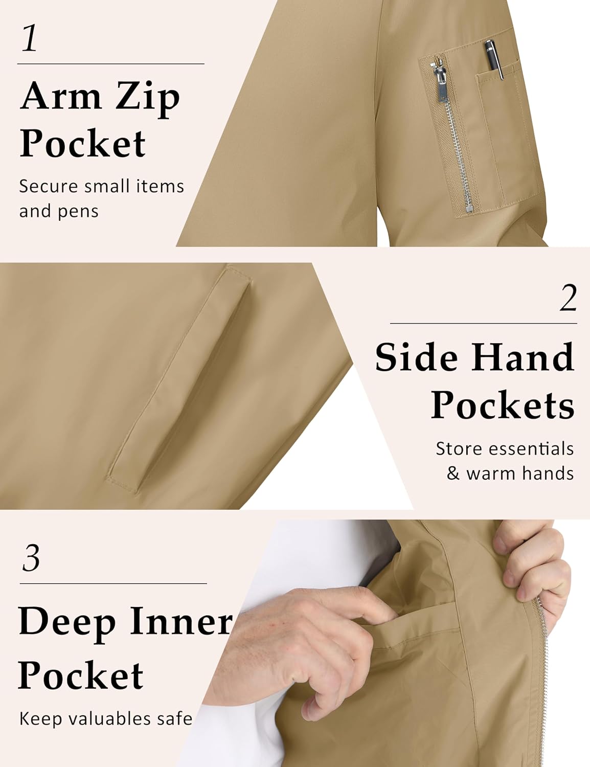 MAGCOMSEN Men's Bomber Jacket Lightweight Windbreaker Spring Fall Jacket