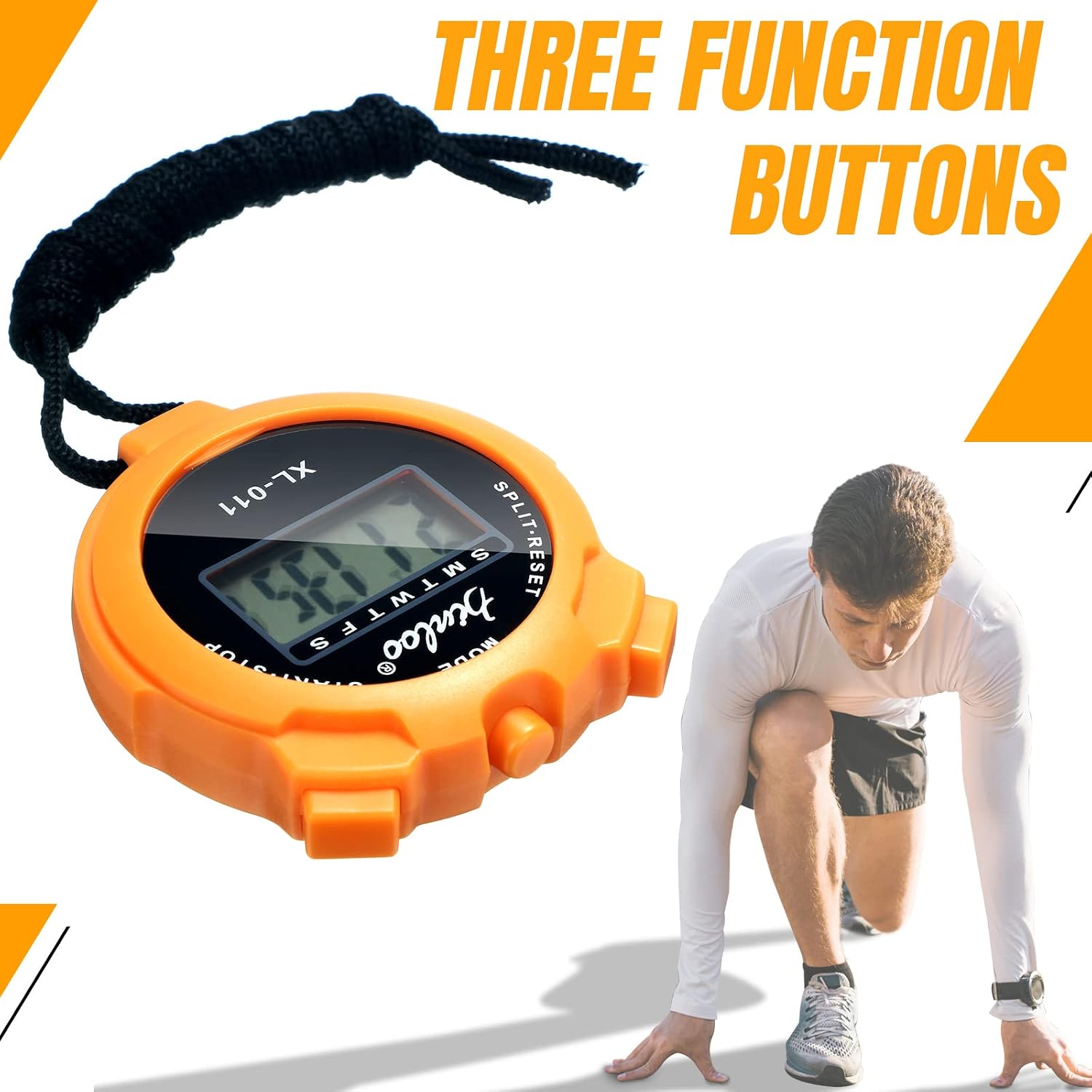 TOODOO 12 Pack Multi Function Digital Stopwatch Timer Bulk Sports Stopwatch with Lanyard Plastic Display Waterproof Date Time Alarm Timer for Coaches Fitness Referees