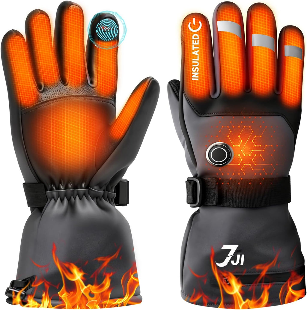 Rechargeable Heated Gloves for Men Women, Waterproof Electric Hand Warmers