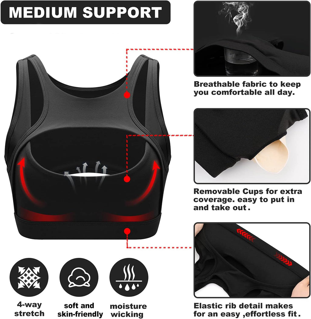 Betaven Push up Sports Bra for Women Sexy Hollow Crop Tops with Removable Cups Workout Fitness Yoga Bra Medium Support