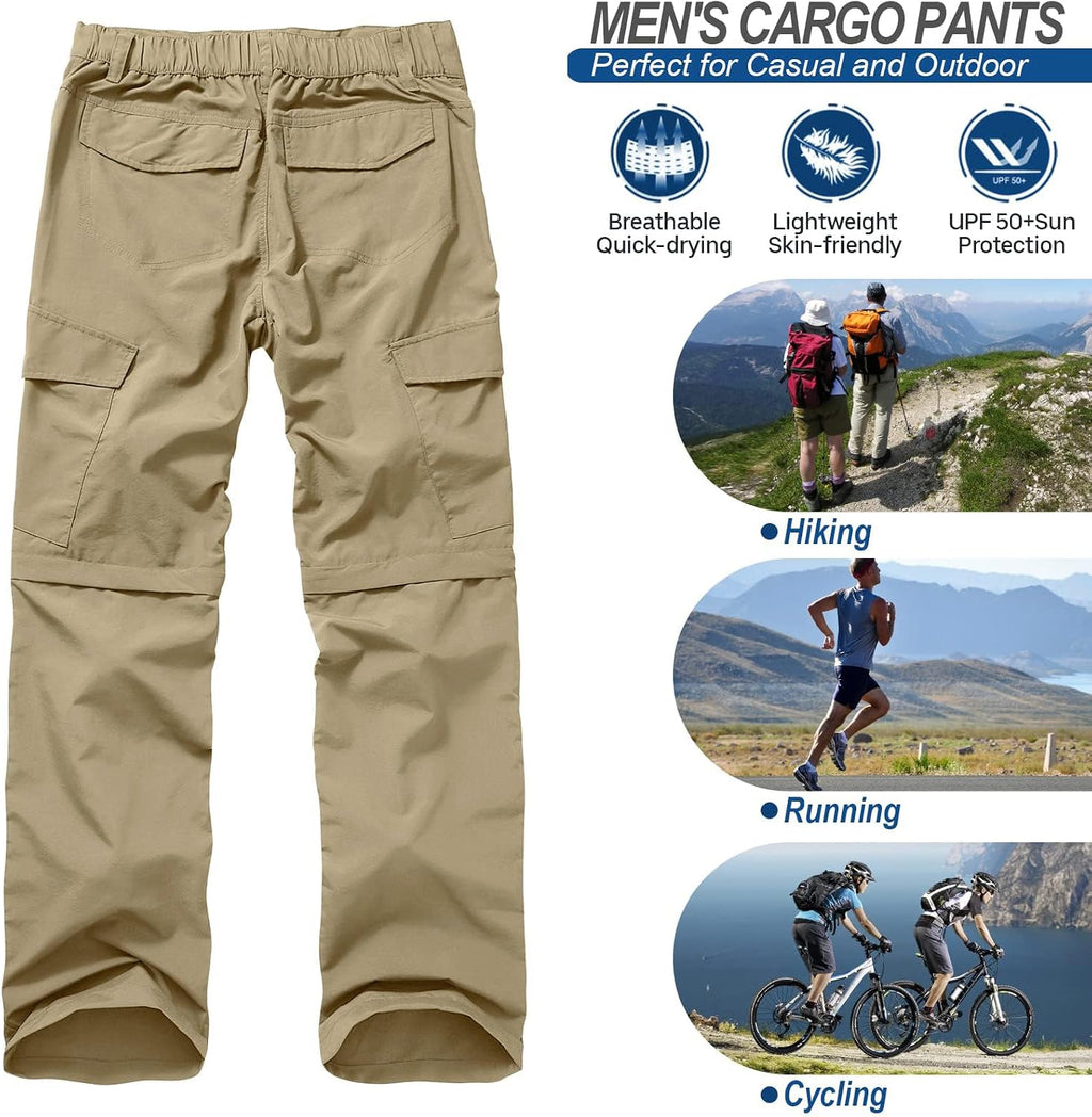 linlon Boy Scout Pants Hiking Mens Convertible Zip Off Safari Fishing