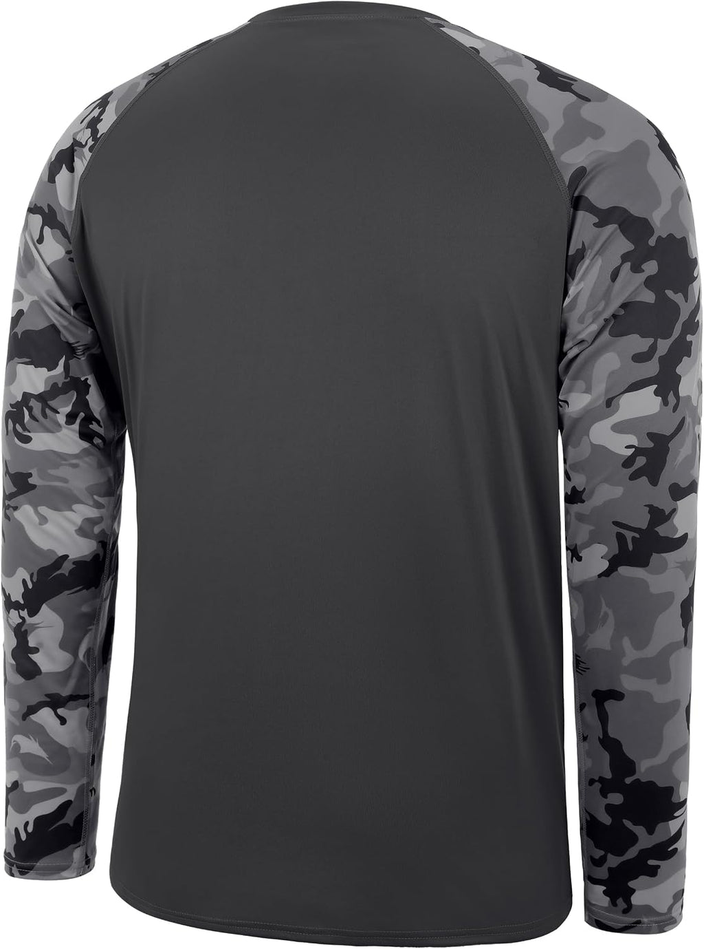 FISHEAL Men's Long Sleeve Fishing Shirts, UPF 50+ Camo Sun Protection Rash Guard, UV Shirt for Swimming Hunting Outdoor