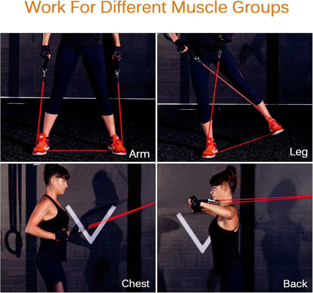Resistance Bands Set, Workout Bands with Handles, 5 Levels